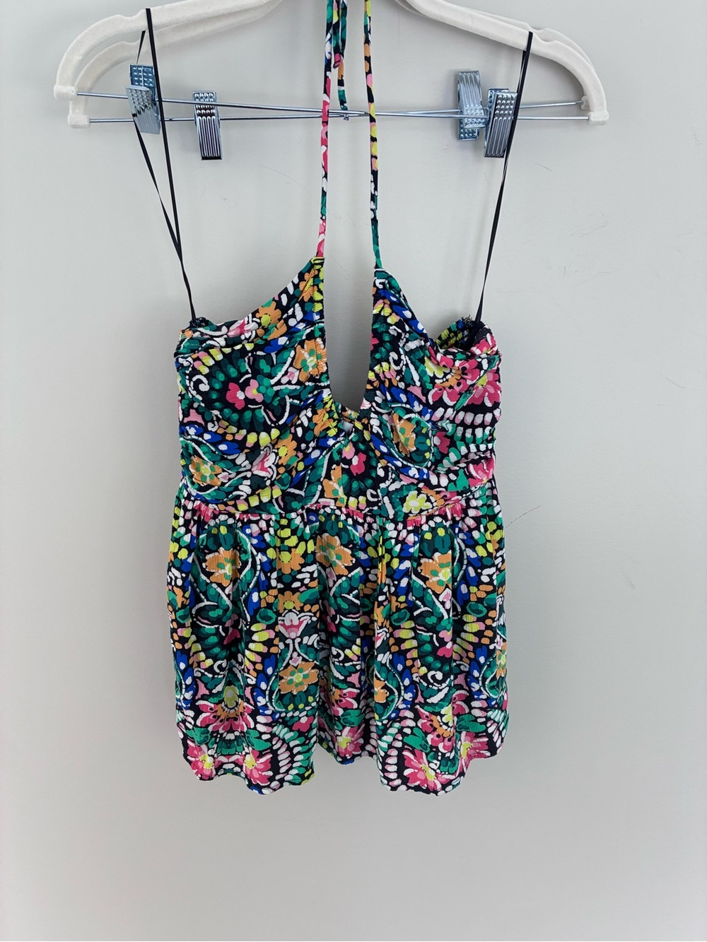 Old Navy Black Floral-Print Skort with Multicolor Flowers
